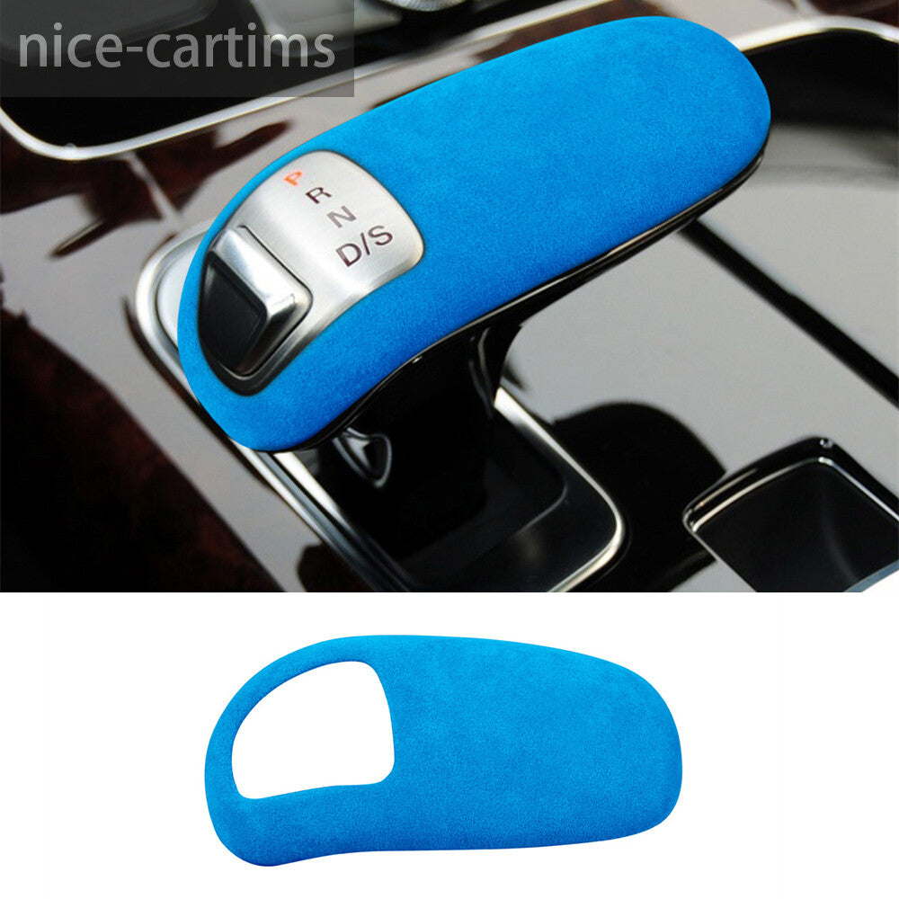 Suede Blue Console Gear Shift Knob Panel Cover for Audi for A8 2011-2017 Accessories