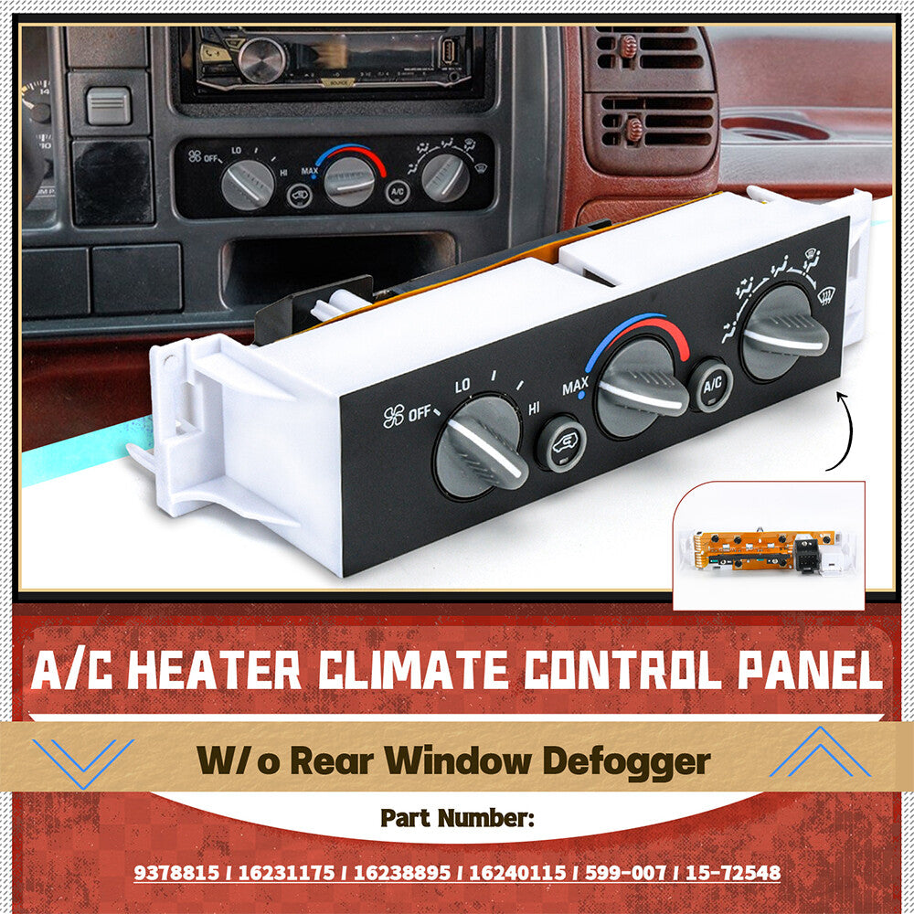 A/C Heater Climate Control Switch for Chevy for GMC C1500-C3500 K1500-K3500 Truck