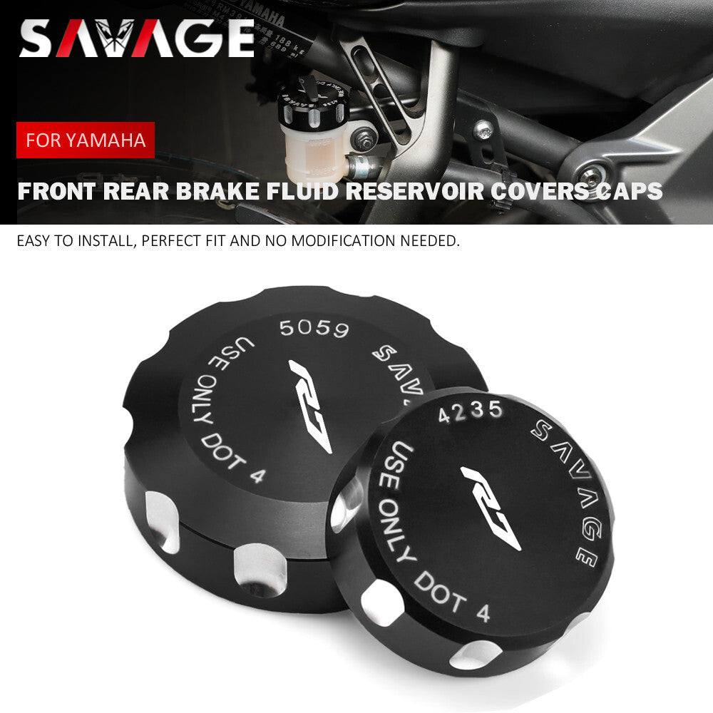 Front Rear Brake Fluid Reservoir Covers Caps for YAMAHA YZF R7 2021-2024 YZFR7 Q