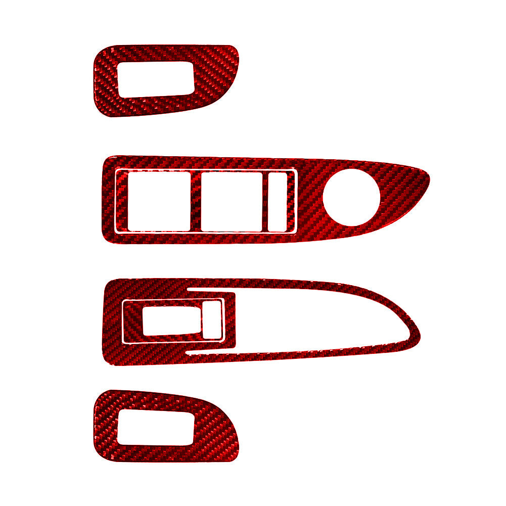 Red Carbon Fiber Central A/C Switch Panel Cover Trim For TUNDRA 2014-2018 v