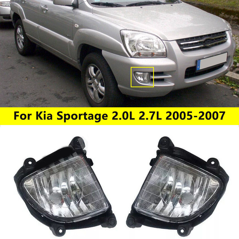 for Kia Sportage 2.0L 2.7L 2005-2007 Pair Front Bumper Fog Lamp Clear Q