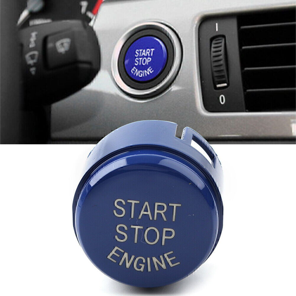 for BMW F10 F15 F16 F22 Blue Engine Start Stop Switch Button Cover Without OFF