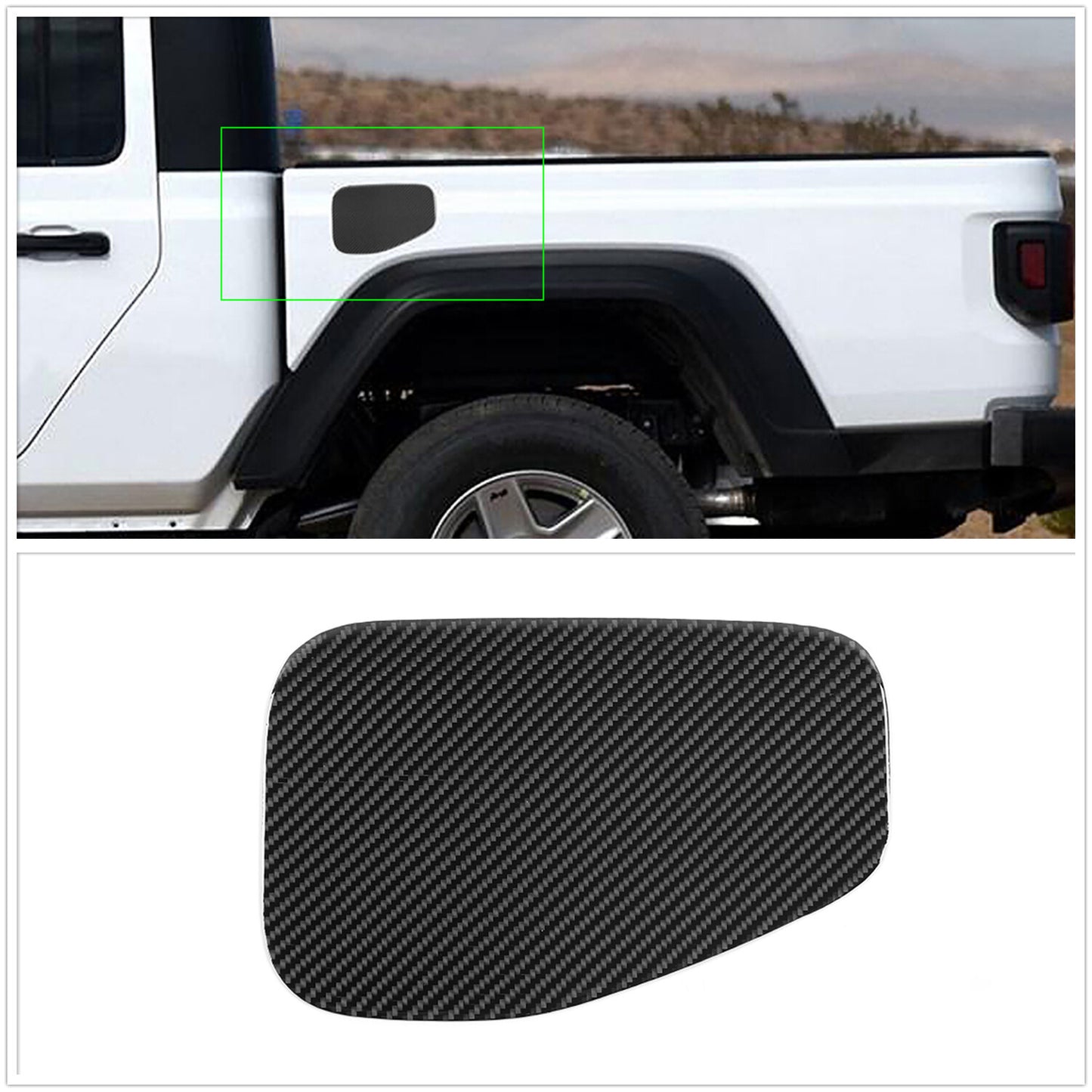 Gas Cap Cover Trim for Jeep Gladiator JT 2020-2022 Fuel Filler Door Carbon Fiber