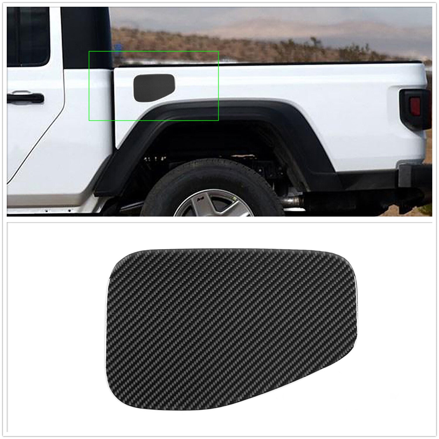 Gas Cap Cover Trim for Jeep Gladiator JT 2020-2022 Fuel Filler Door Carbon Fiber