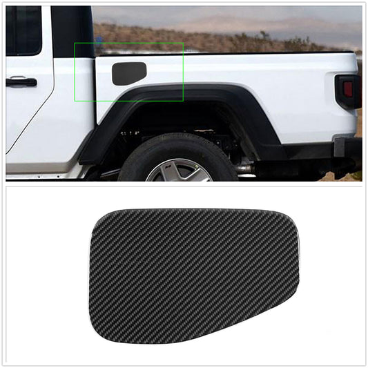 Gas Cap Cover Trim for Jeep Gladiator JT 2020-2022 Fuel Filler Door Carbon Fiber