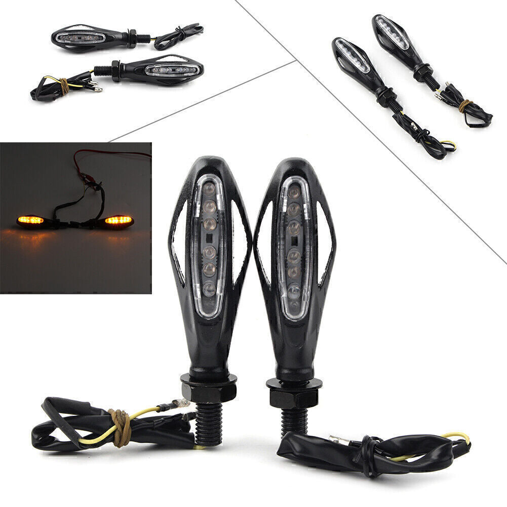 2x 12 LED Turn Signal Amber Light Indicator Universal For 8mm Hole Fairing Q