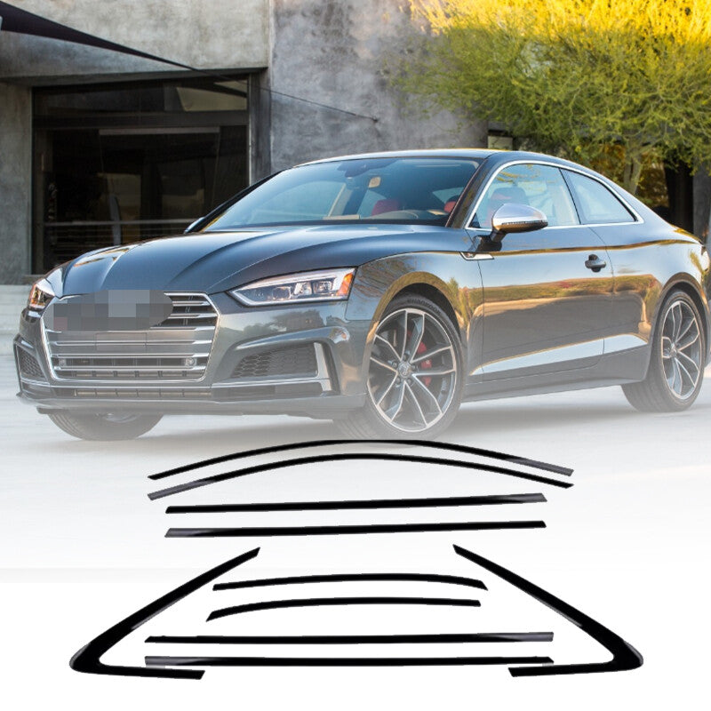 Glossy Black Car Window Trim Strip Cover Trim for AUDI A5 S5 2018-2022 ABS 10PCS n