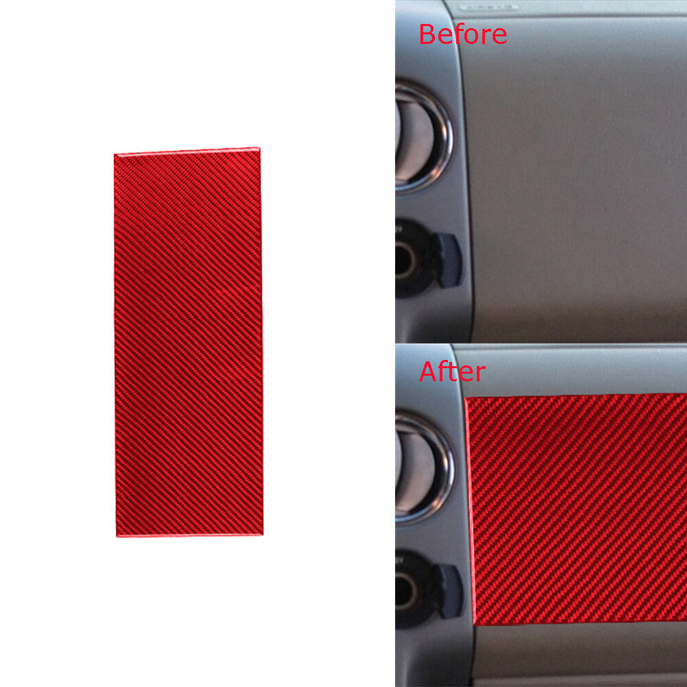 3x Red Carbon Fiber Gear Shift Panel Cover Trim for Chrysler 300 2005-2007 TypeA v