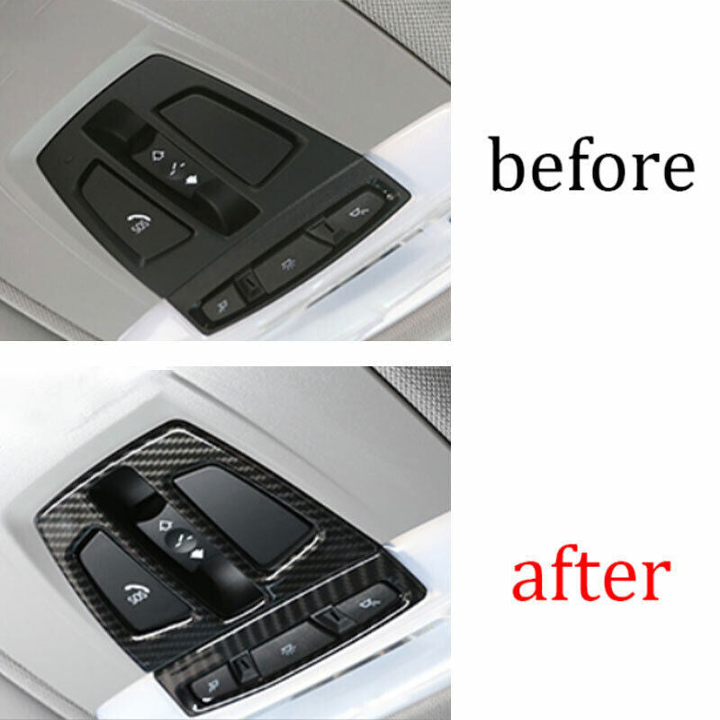 for BMW X1 F48 2016-2022 ABS Carbon Fiber Front Reading Light Lamp Frame Trim 2P