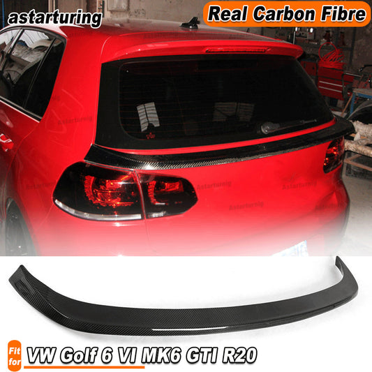 for VW for Golf 6 VI MK6 GTI R20 2010-13 REAL CARBON Rear Middle Spoiler Boot Wing