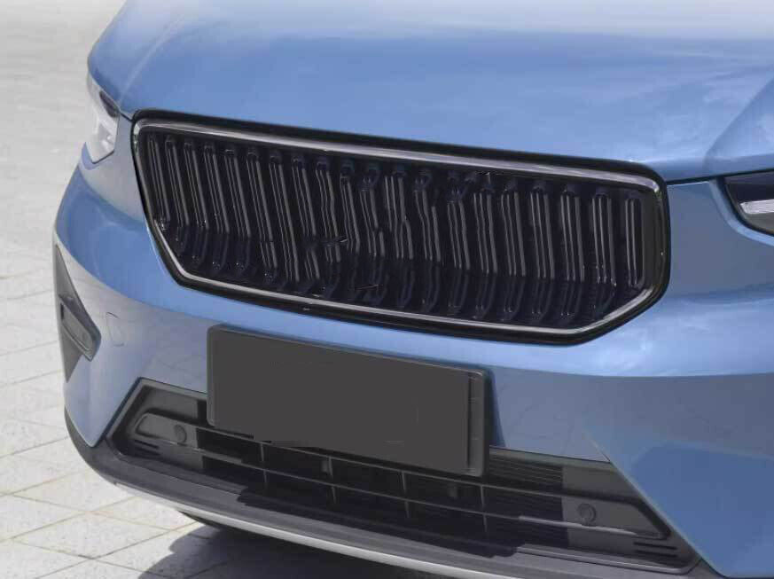 for Volvo XC40 2019-2024 Glossy Black ABS Front Bumper Center Mesh Grille Frame