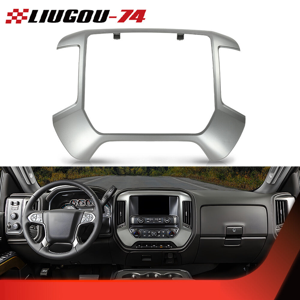 Dash Center Radio Control Bezel Panel Gray Fits 2014 - 2020 Silverado for Sierra - v