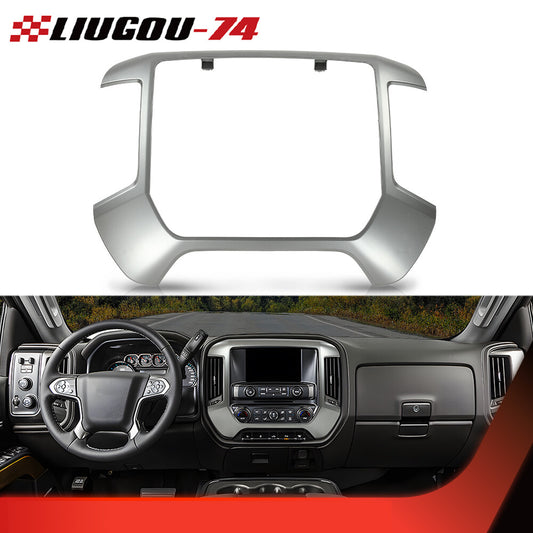 Dash Center Radio Control Bezel Panel Gray Fits 2014 - 2020 Silverado for Sierra - v