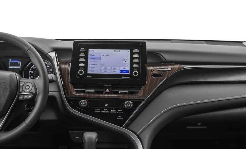 For Toyot@a for Camry 21-2023 Peach Wood Grain Middle Console Navigation Panel Trim n
