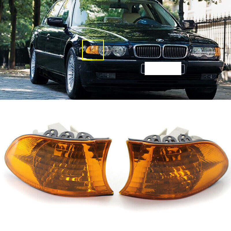 Pair Front Turn Signal Corner Light With No Bulbs for BMW 7 Series E38 1998-2001 Q