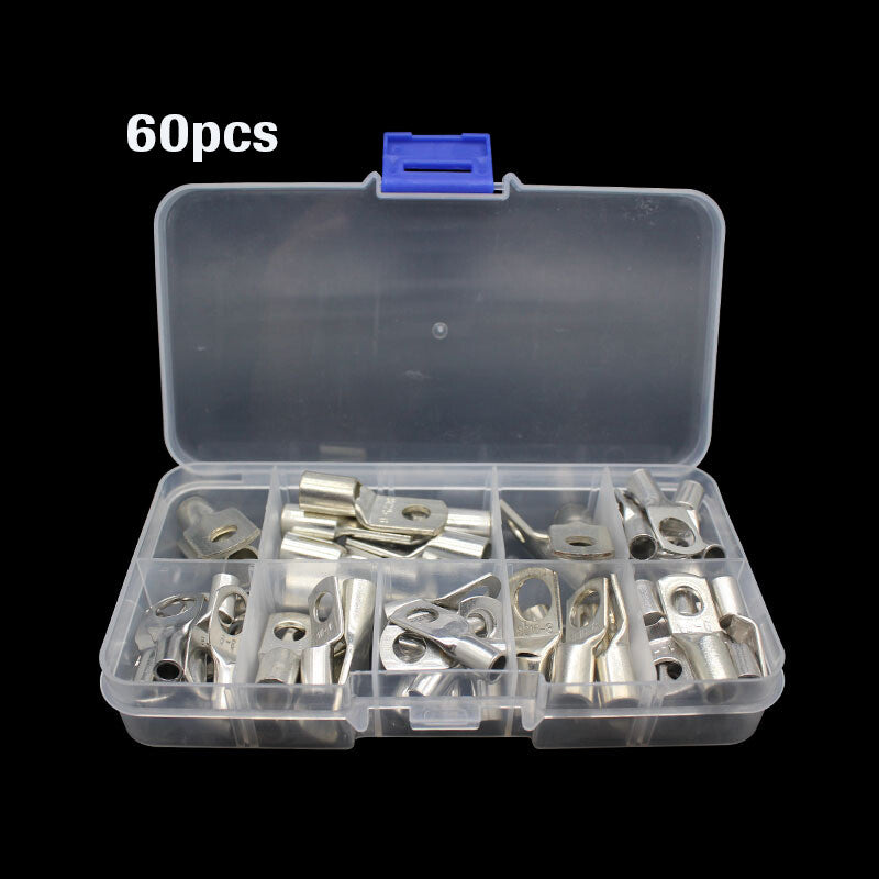 60-piece set of copper lug battery cable ring connector terminal kit - n