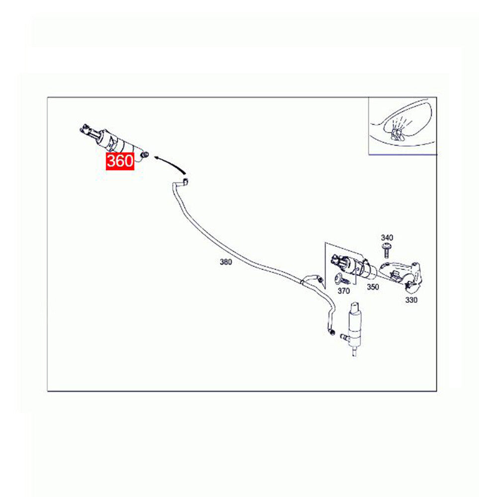Headlight Washer Nozzle Right Suitable for GLK350 GLK300 X204 09-14- v