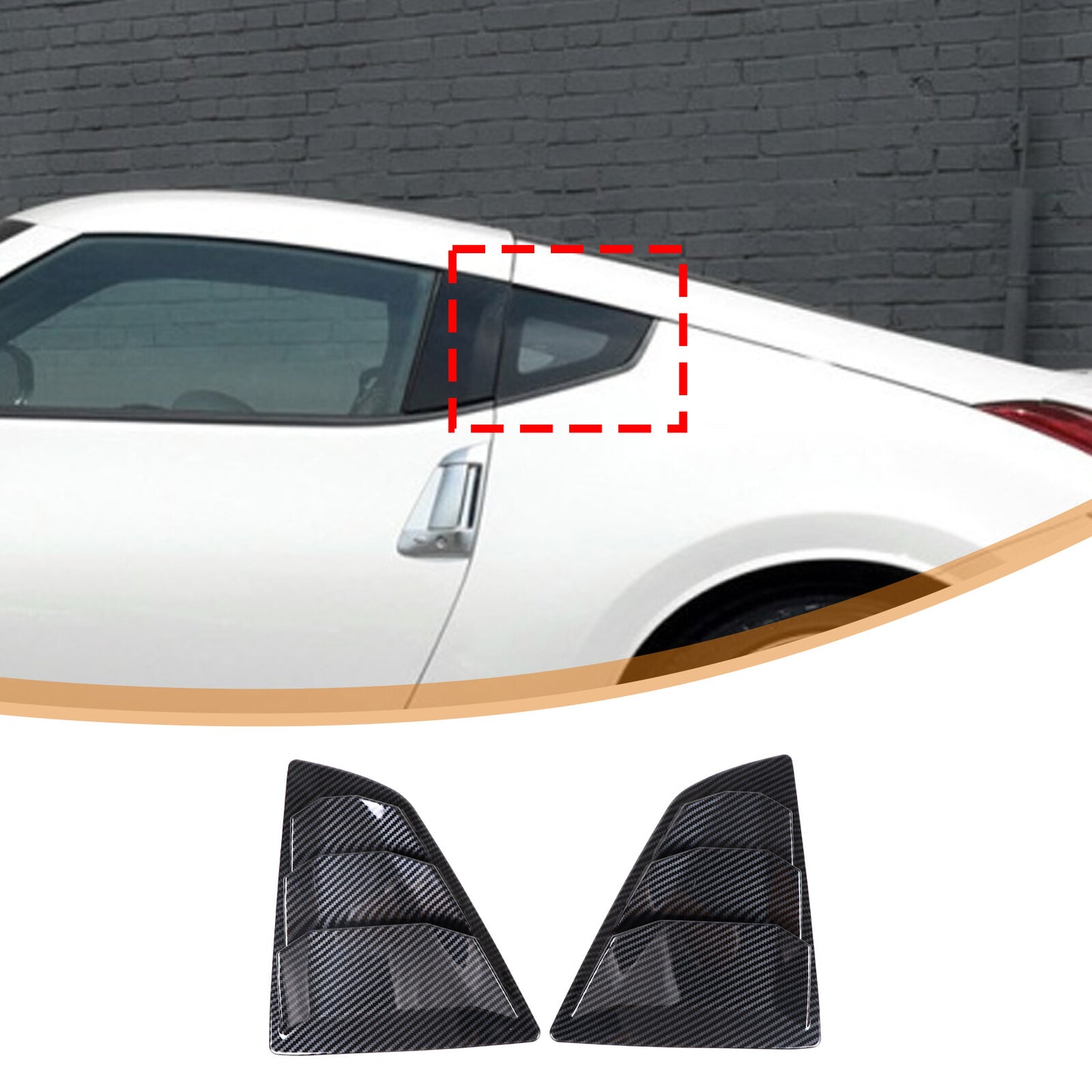 Carbon ABS body side window cover ventilation cover trim suitable for Nissan 370Z Z34