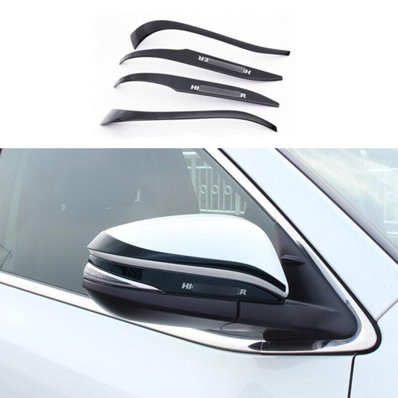 for Toyota Highlander 2014-2019 Black Steel Rearview Mirror Decor Strip Trim 4PC