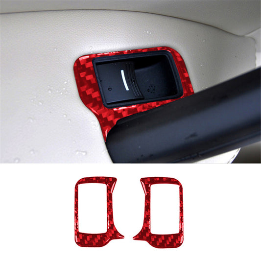 Red Rear Door Control Cover Sticker Carbon Fiber Trim for ACURA TL 2009-2014