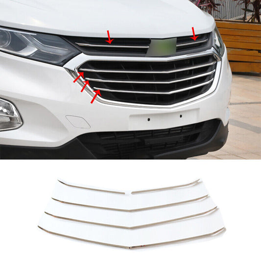 for Chevy Equinox 2018-21 Chrome Steel Front Center Mesh Grille Grill Strip Trim