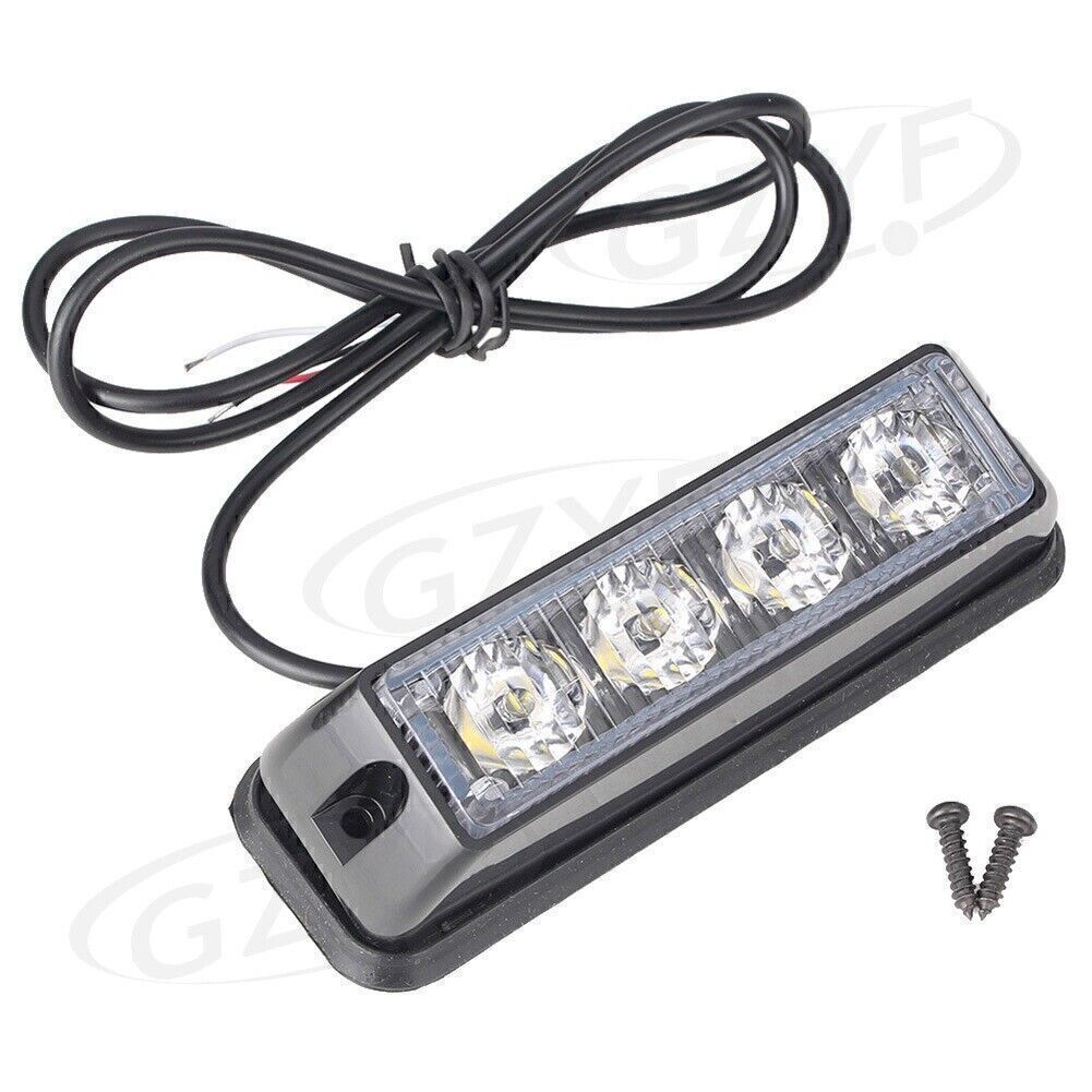 DC 12V Emergency Beacon Strobe Flash Warning Light w/ 4-LEDs Universal Set 1pc