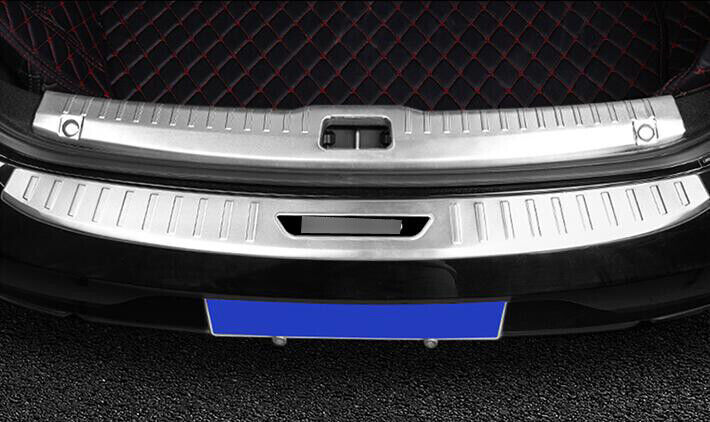for Volvo S90 17-20 Silver InnerOuter Rear Bumper Protector Sill Plate Cover 2x