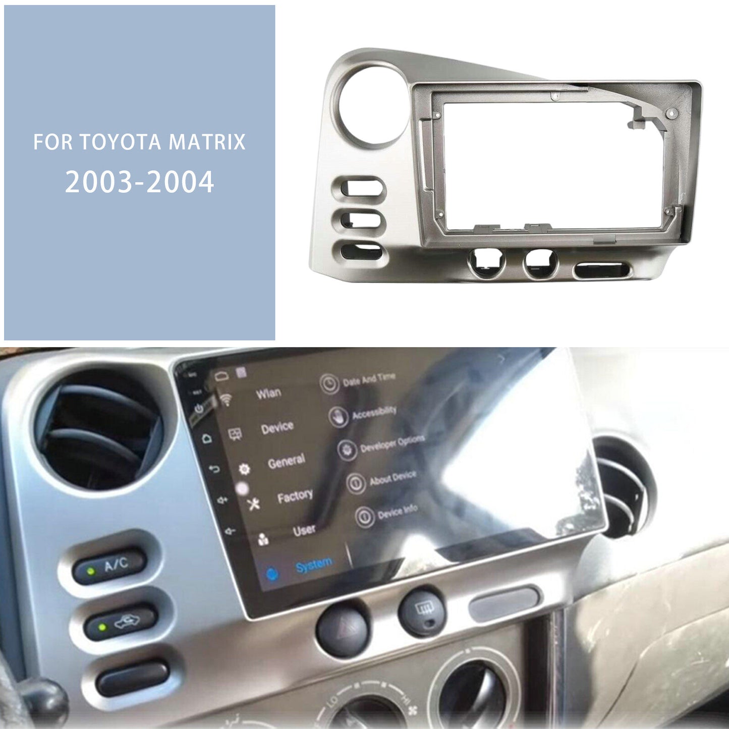 Fascia car stereo radio panel frame trim dashboard Assy for 2003-2004 for Toyota MATRIX