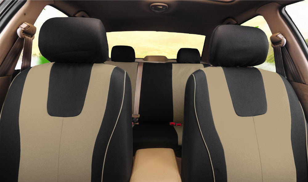 Car for seat cover, beige polyester fabric, front and rear universal. n