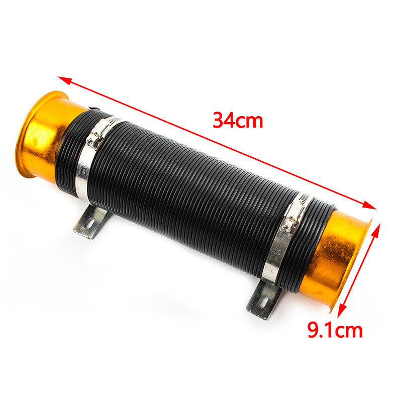 3-inch 76mm Flexible Automotive Cold Air Intake Hose Filter Extension Tube Gold Q