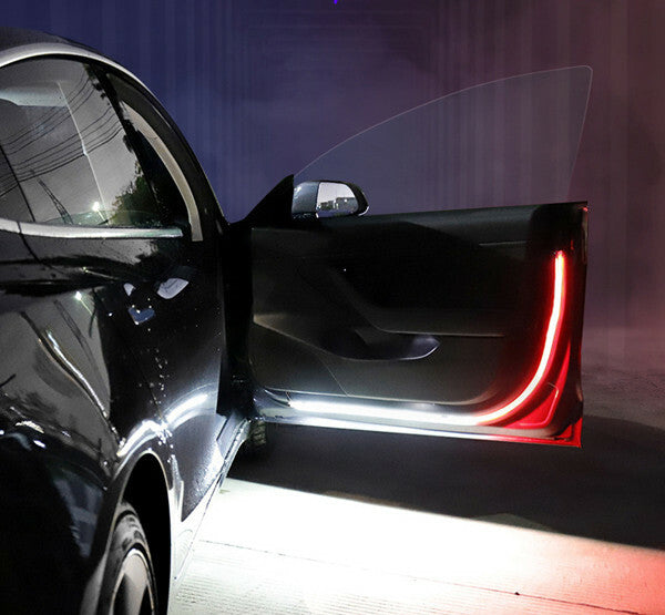 2x White+Red LED Strip Dynamic Flowing DoorCourtesy ambient Light for Mercedes