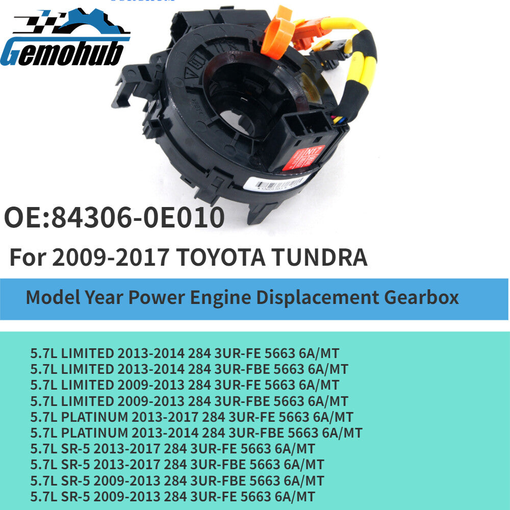 For 2009-2017 for TOYOTA TUNDRA 5.7L OE 84306-0E010 Spiral Cable Clock Spring
