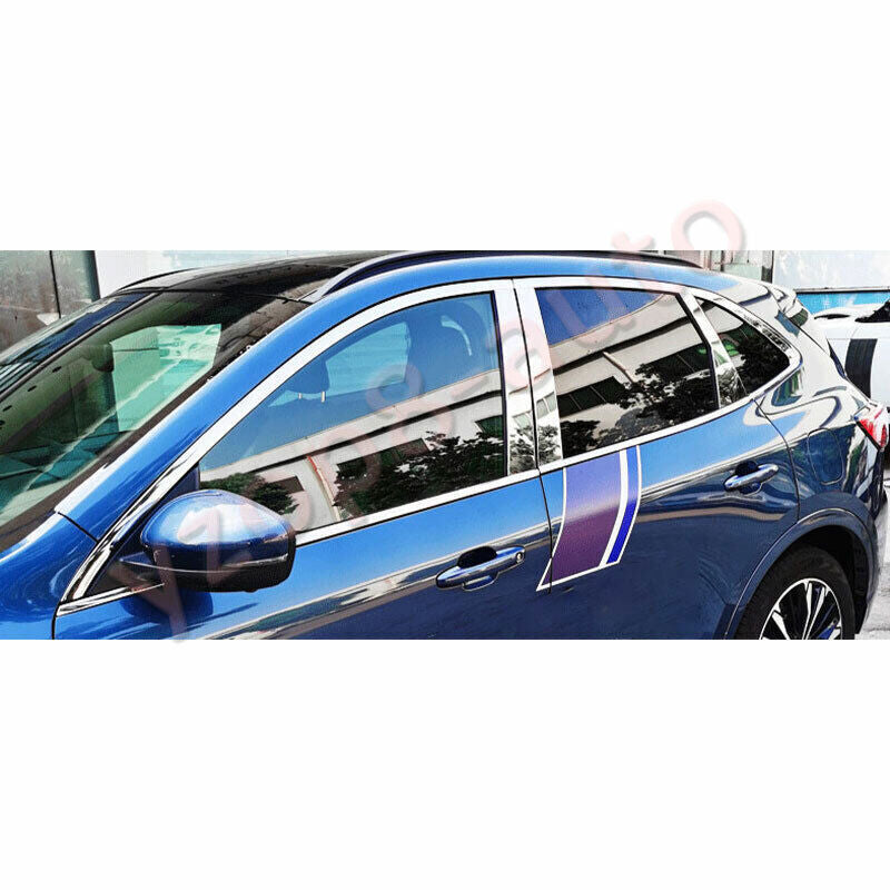 16x for Ford Escape Kuga 2020-21 Chrome Steel WindowPost Strip Sill Cover Trim