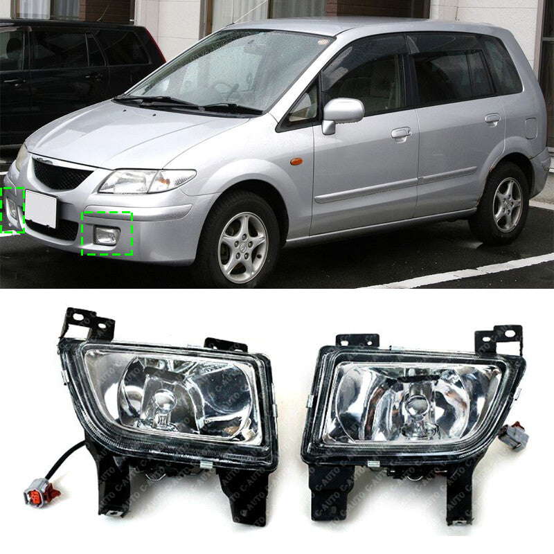 Pair Front Bumper Fog Lamp for Mazda Premacy 1998 1999-2004 Protege 1998 LHRH