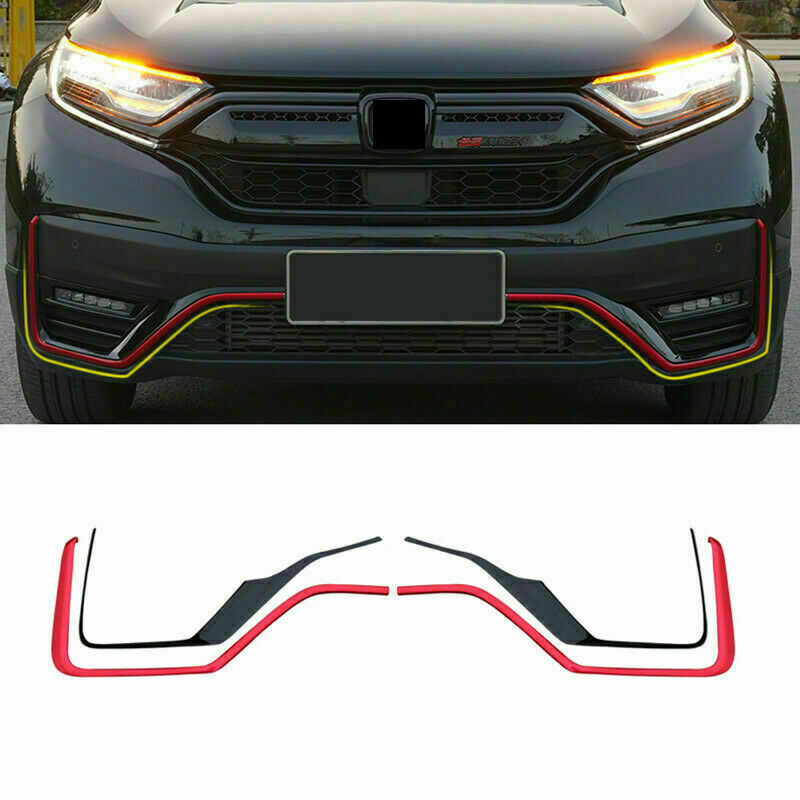 for Honda CR-V 2020-2022 Red+Black Car Front Bumper Lower Strip Guard Cover Trim