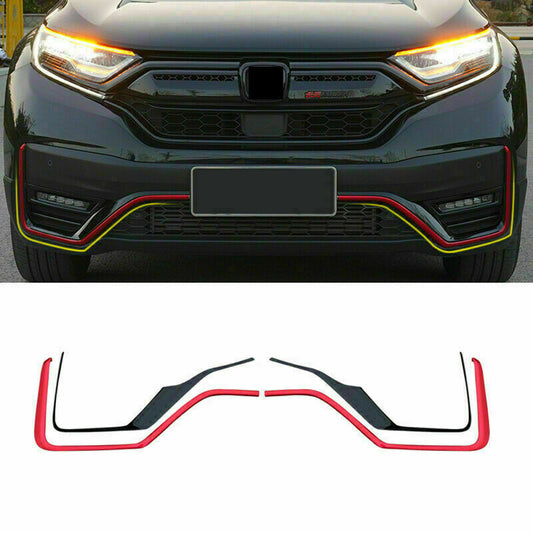for Honda CR-V 2020-2022 Red+Black Car Front Bumper Lower Strip Guard Cover Trim