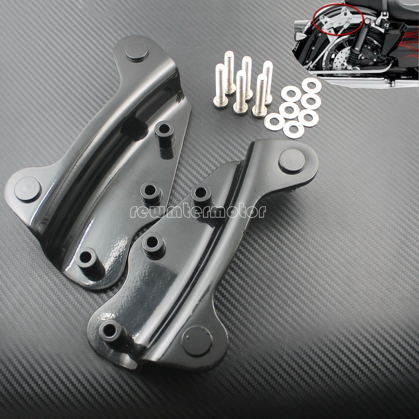 4 Point Black Docking Hardware Kit Detachable Fit for Harley Touring 2009-2013