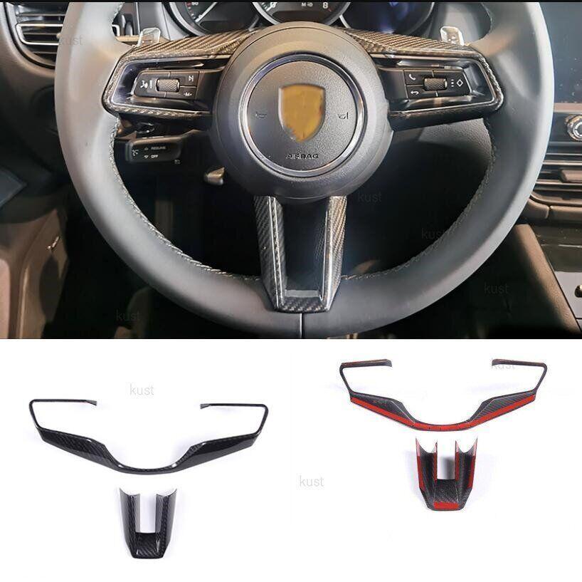 Carbon fiber steering wheel cover for Porsche Macan 911, TAYCAN 992, for Panamera