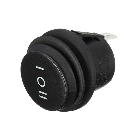 5-piece set of 3-position waterproof round rocker switches (6A/250V, 10A/125V AC)