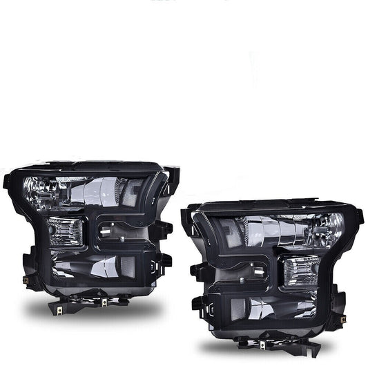 Suitable for 2015-2017 for Ford F-150 Smoke Lens Headlights, Clear Headlights (Left + Right -)