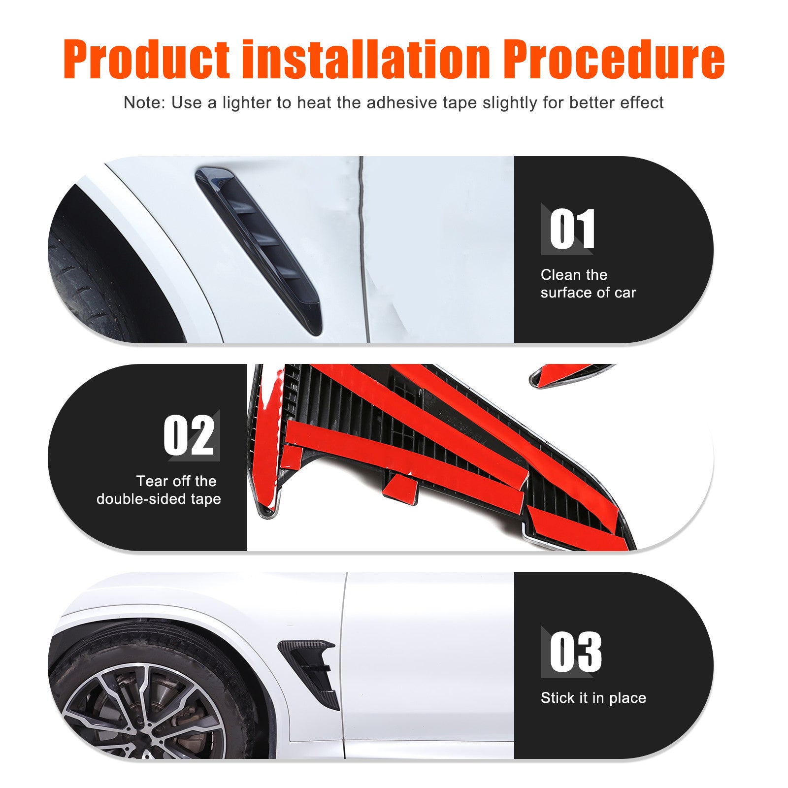 Carbon fiber ABS side fender vent socket cover suitable for BMW X3 G01 X4 G02 2018-22