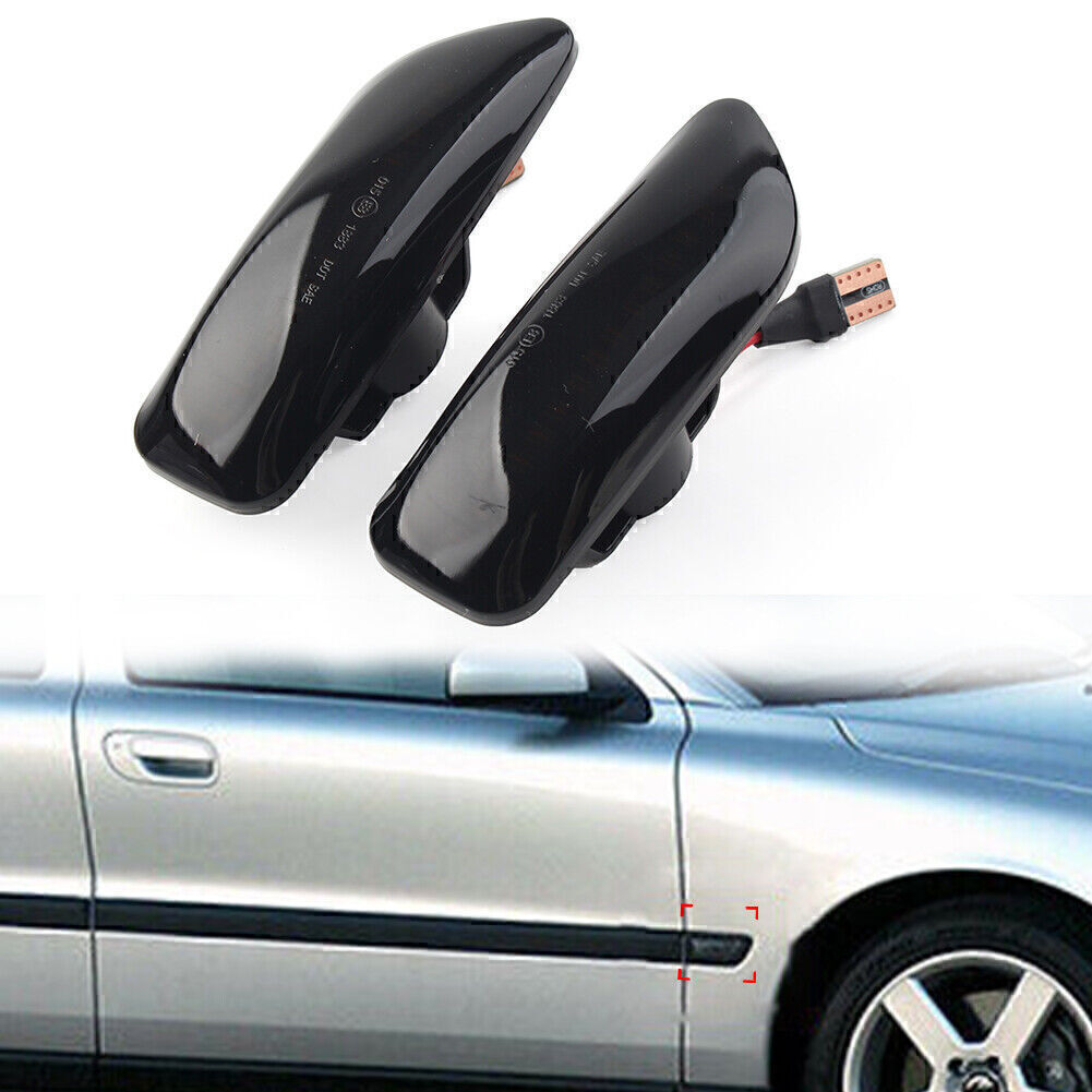 for Volvo S60 S80 MK1 V70 XC90 XC70 Dynamic Smoked Side Marker Turn Signal Light