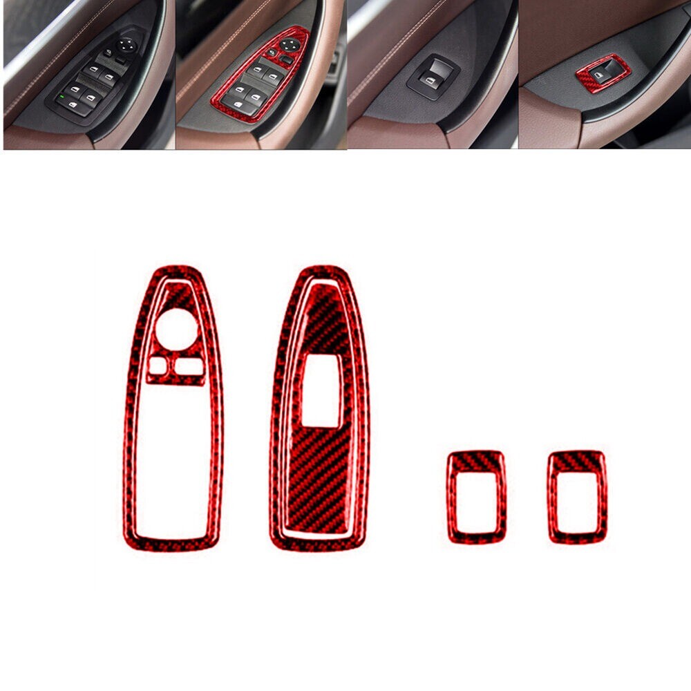 6pc Red Interior Window Control Cover Trim Replacement For X1 F48 2016-2018 n