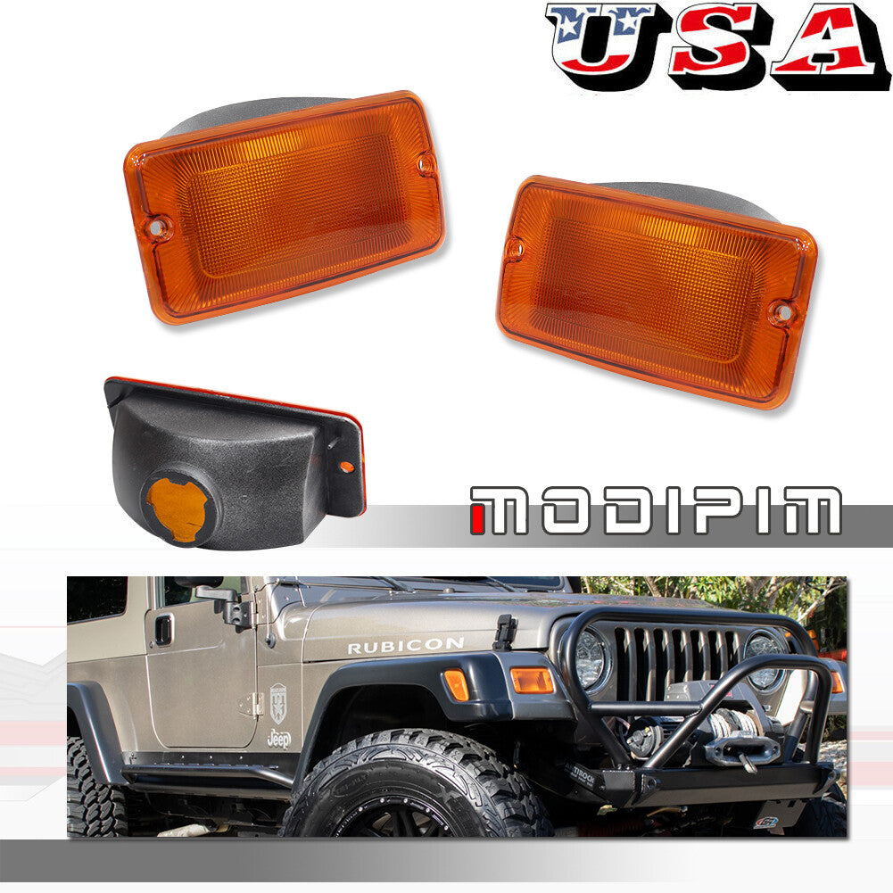 Amber front left turn signal lens for Jeep 1997-2006 for Wrangler (TJ)- v