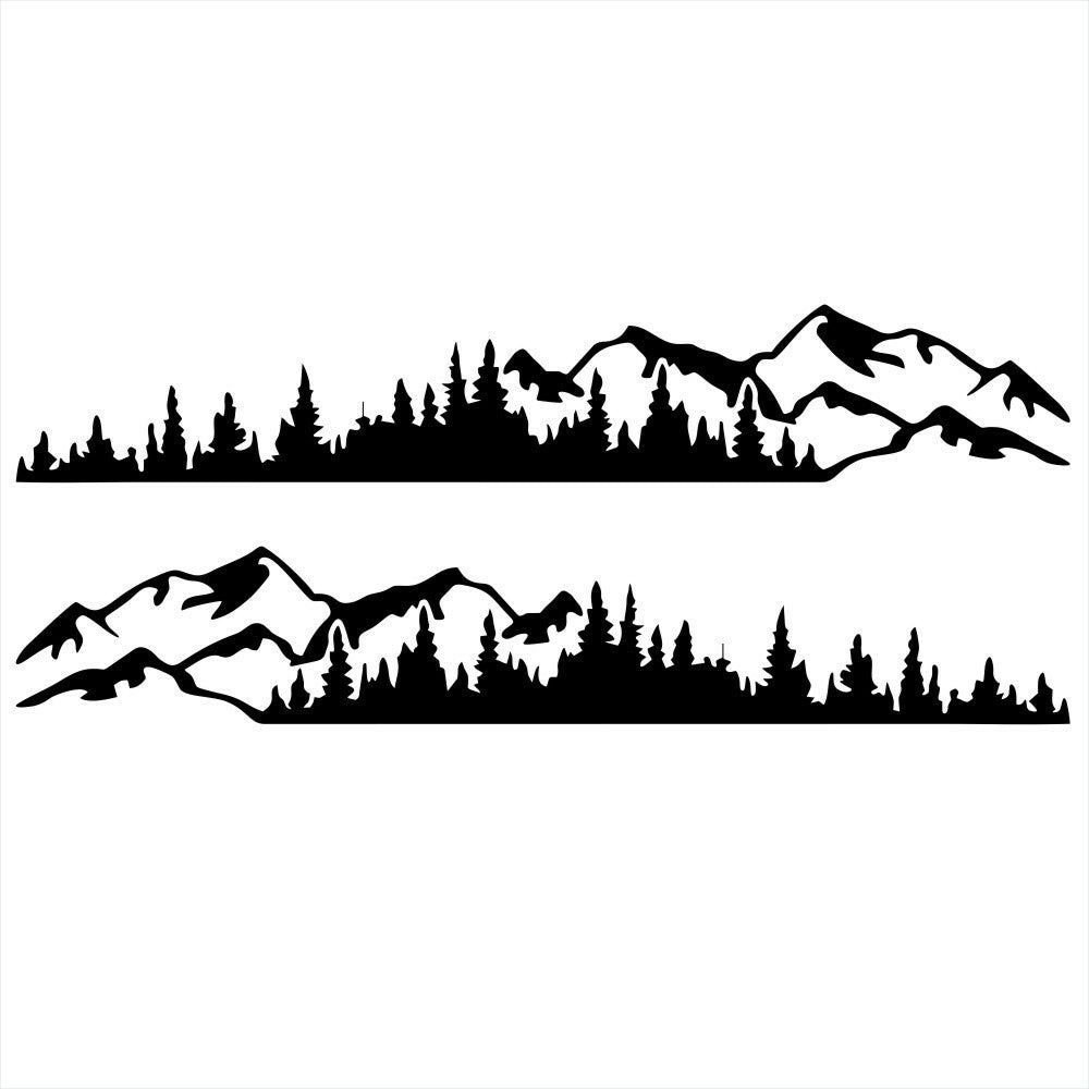 190x32cm Tree Mountain Forest Graphics Sticker For Car Side Body Door Decor