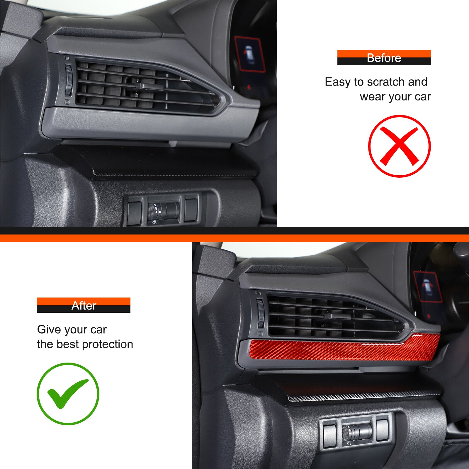 Carbon fiber drive dashboard interior sticker for Subaru Crosstrek 2023-2024 n