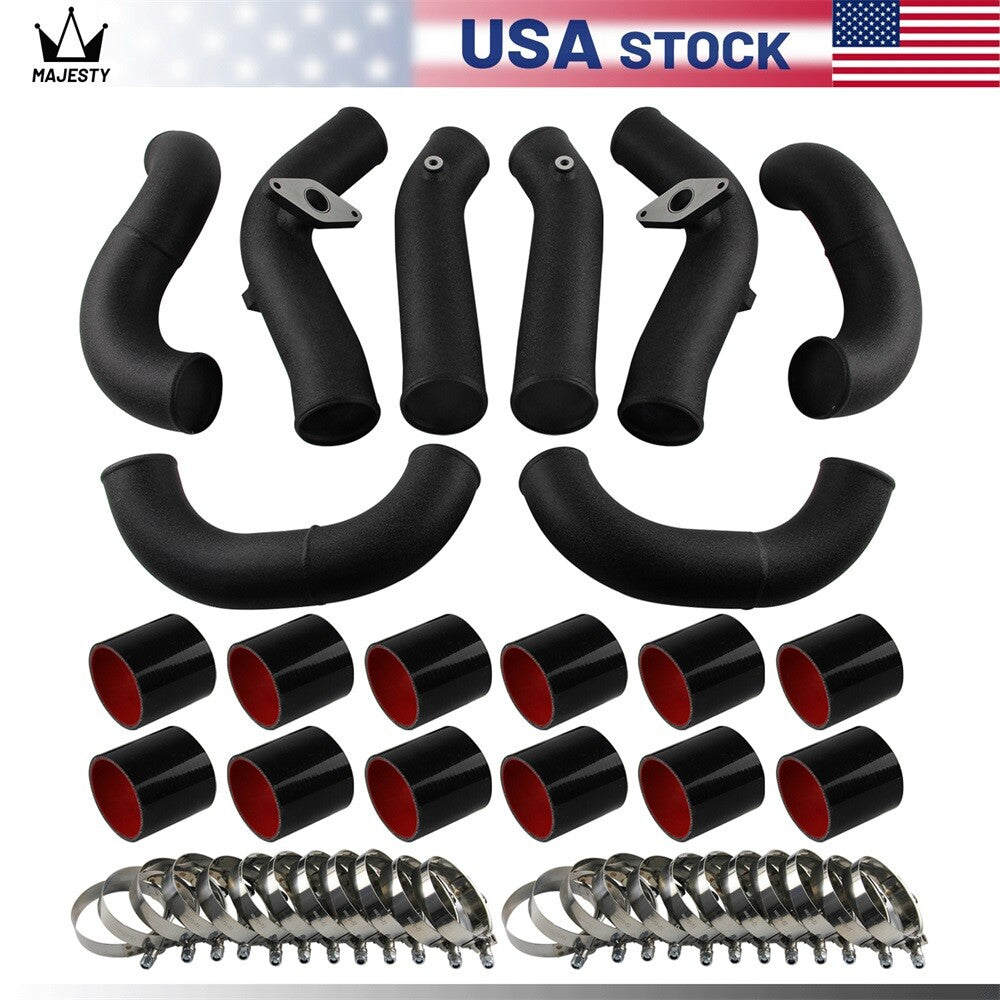 Turbo Intercooler 70mm Piping Kit for Nissan GT-R R35 VR38DET VR38 09-15 Black
