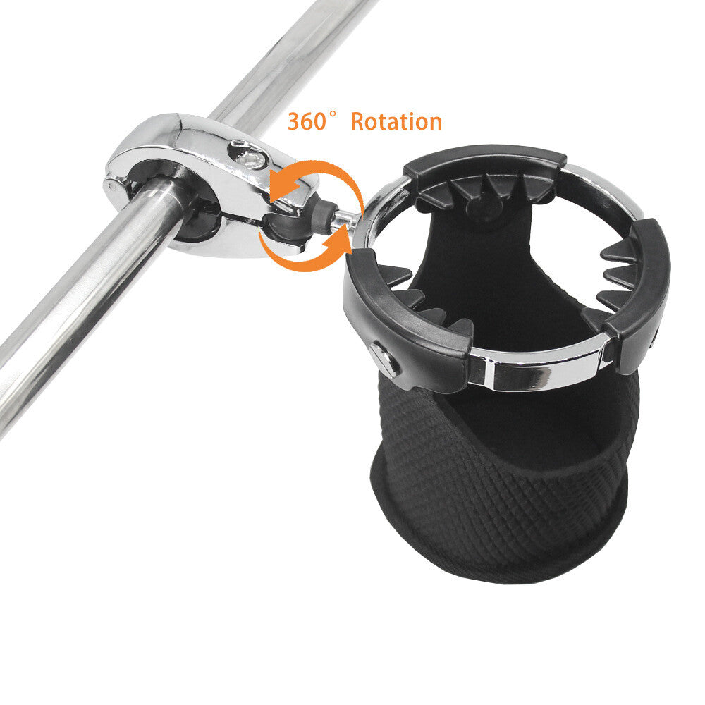Adjustable handlebars for motorcycle cup holders to hold beverage bottles, suitable for all-terrain vehicles and bicycles. n