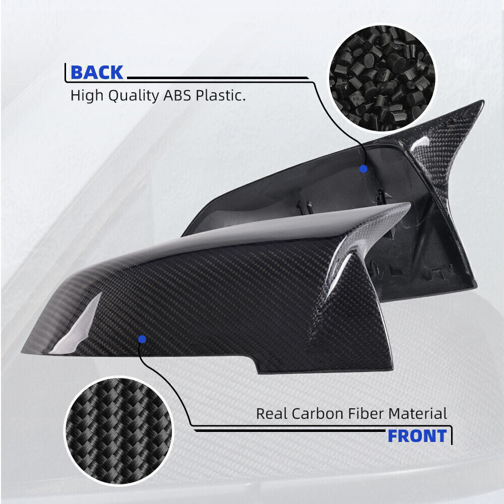 2PCS for BMW F20 F21 F22 F30 F32 F36 Real Carbon Fiber Side Mirror Covers Caps
