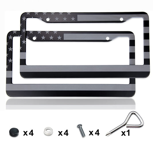 2pcs  for ford  Accessory US Flag Front Rear Patriotic Car SUV License Plate Frame